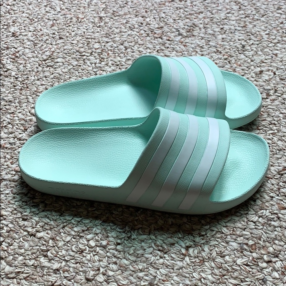 Worn one time adidas slides
